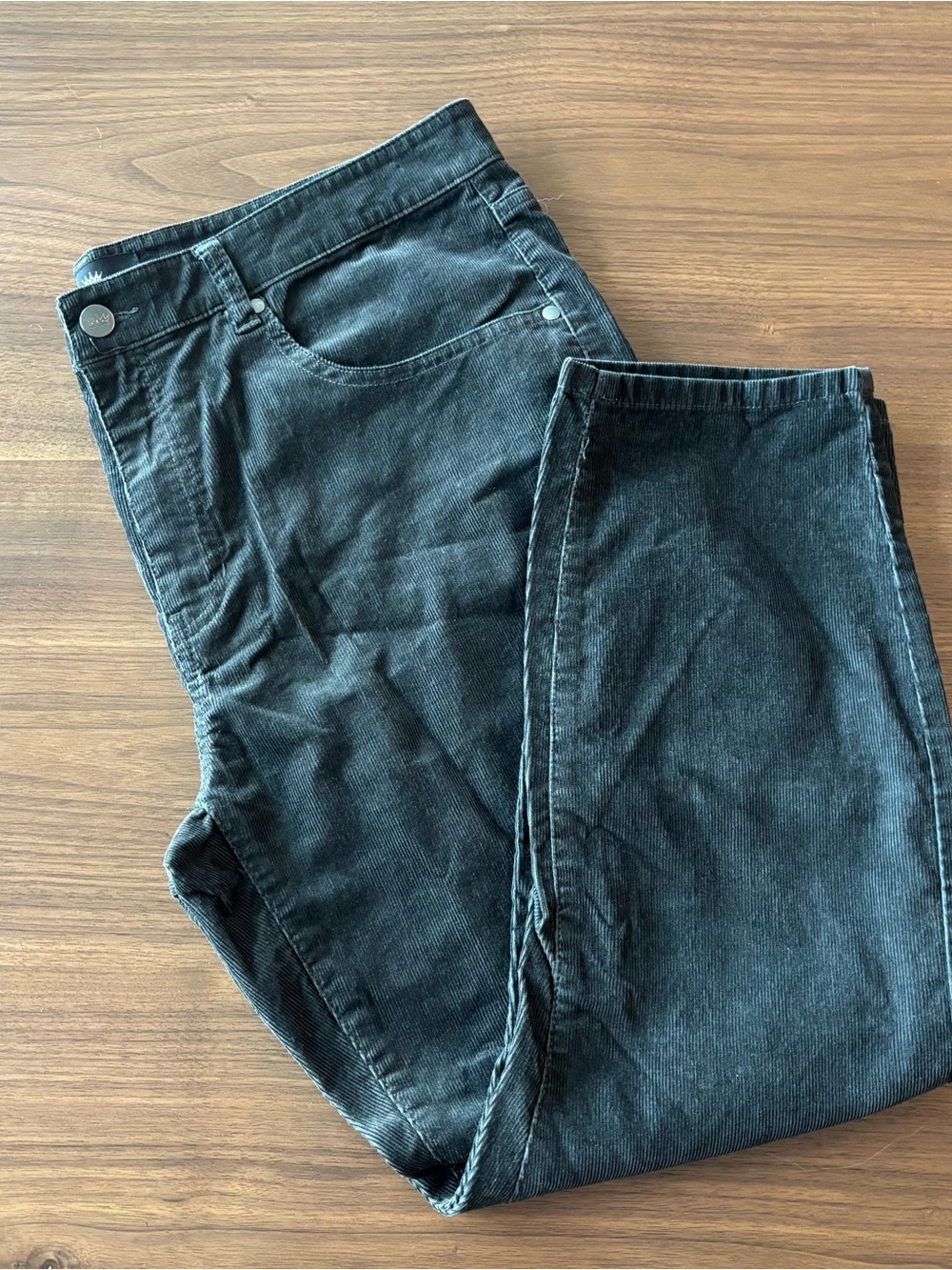 Under 510 Black Corduroy Pants with Crown Button